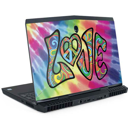 Liquid Blue Tie Dye Peace & Love Dell Alienware Skin